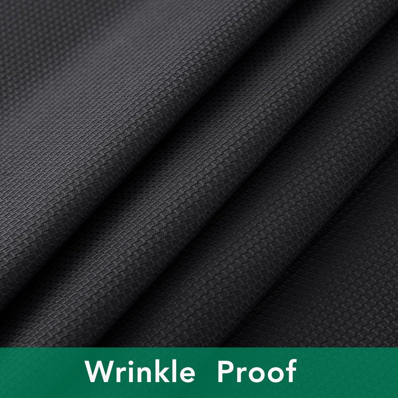 Biscaynebay Textured Fabric Tablecloths 60x84 Rectangular, Black Water Resistant Spill Proof Tablecloths for Dining, Kitchen, Wedding and Parties, Machine Washable