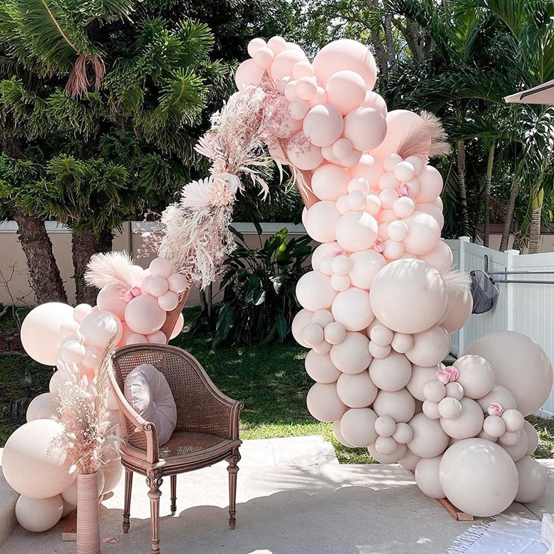 PartyWoo Beige Balloons 101pcs 12 Inch Boho Cream Ivory Neutral White Latex Balloons for Graduation Wedding Anniversary Engagement Bridal Shower Baby Shower Birthday Party Decorations White-F60