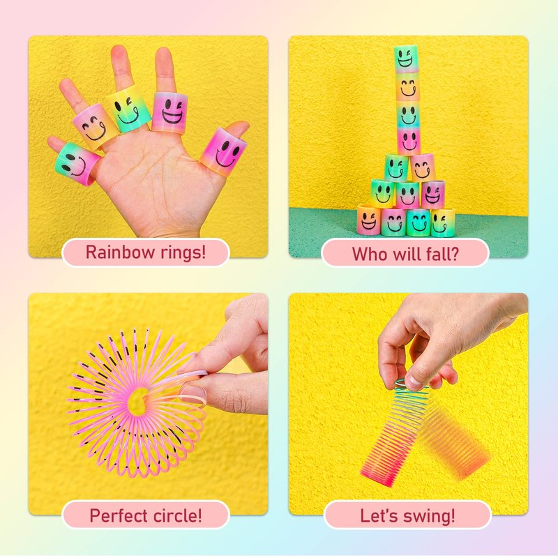 AZEN 32 Pcs Mini Spring Party Favors for Kids 3-5 4-8, Goodie Bags Stuffers for Birthday, Classroom Prizes Kids Prizes, Small Bulk Toys Gifts (4 Smile)