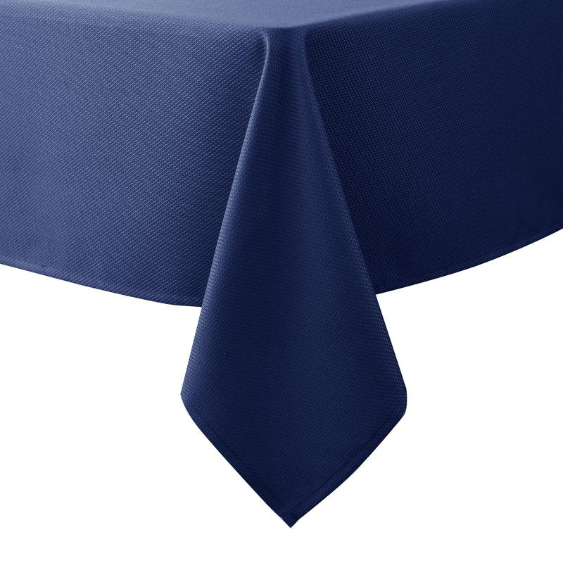 Biscaynebay Textured Fabric Tablecloths 60x108 Inches Rectangular, Navy Water Resistant Tablecloths for Dining, Kitchen, Wedding and Parties etc. Machine Washable