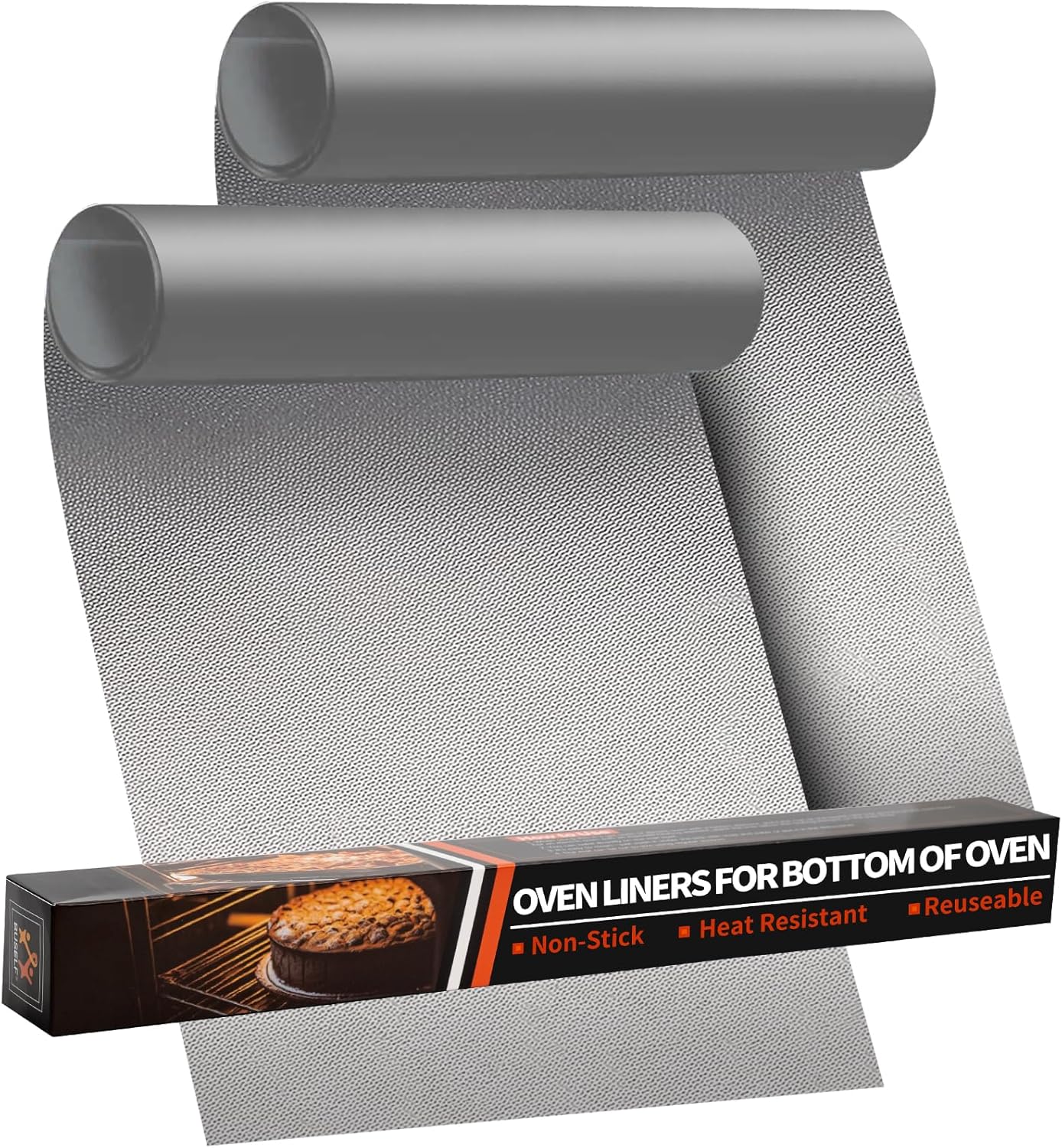 Skiennix Oven Liners - Heavy Duty 2 Pack Reusable Mats for Electric & Gas Ovens | 17"x25", BPA & PFOA Free