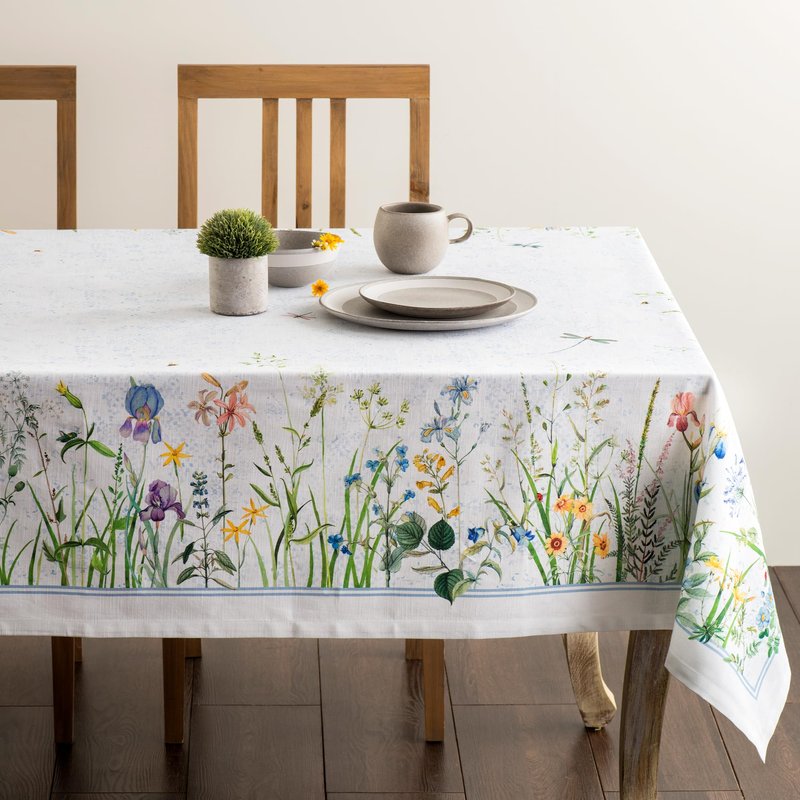 Maison d' Hermine Table Cloth Rectangle Table 100% Cotton 70 x 120 Inches Tablecloth Reusable Decorative for Dining Kitchen Room Farmhouse Home Gifts for Mothers Day Spring Summer - Fleurs De Mai