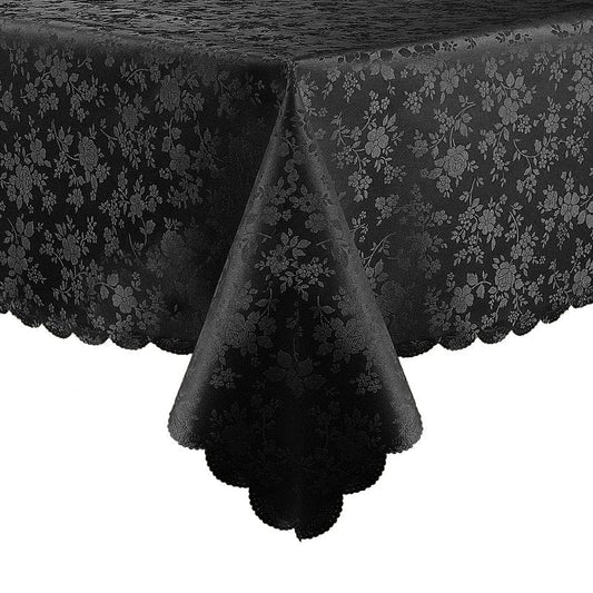 Smiry Rectangle Table Cloth, Waterproof Heavy Duty Vinyl Tablecloths, Wipeable Washable Table Cover for Kitchen and Dining Room (Black, 60" X 140")