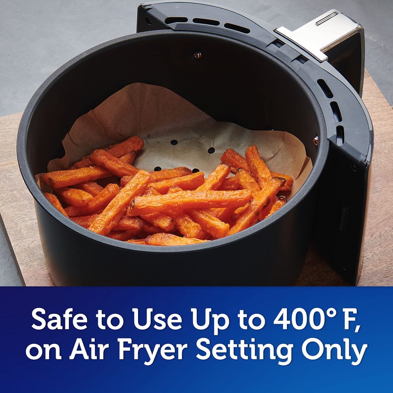 Reynolds Kitchens Air Fryer Liners Disposable, Unbleached Parchment Paper Sheets, 50 Count (Pack of 4)