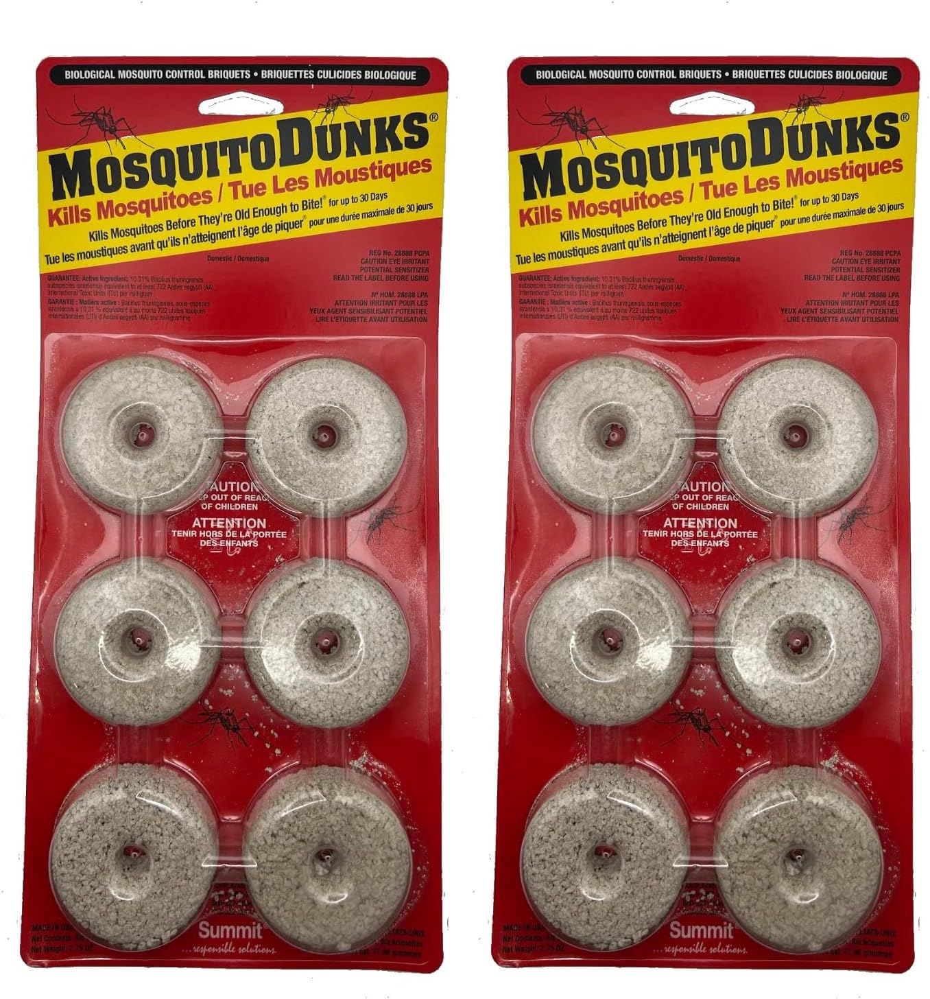 Summit Mosquito Dunks - Effective 2-Pack Natural Larvicide for Mosquito Control