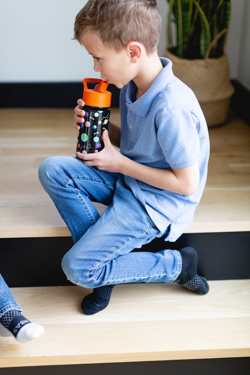 Simple Modern Kids Water Bottle with Straw Lid | Insulated Stainless Steel Reusable Tumbler for Toddlers, Boys | Summit Collection | 14oz, Galactic Games