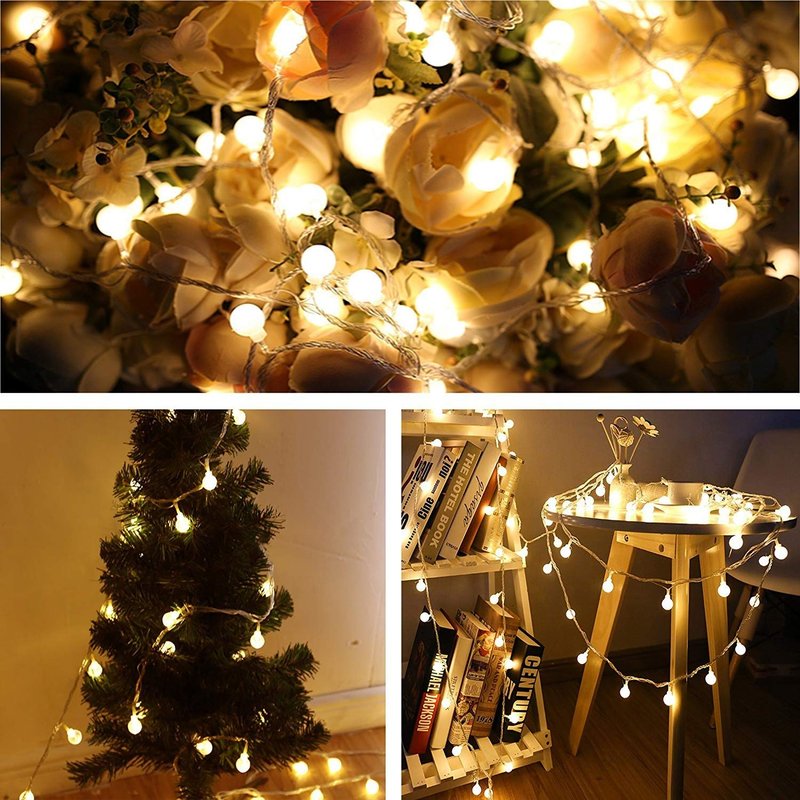 WFGGEH Globe USB String Lights, 20ft 40 LED Globe USB Powered Fairy Lights Warm White for Party Birthday Christmas Home Decoration