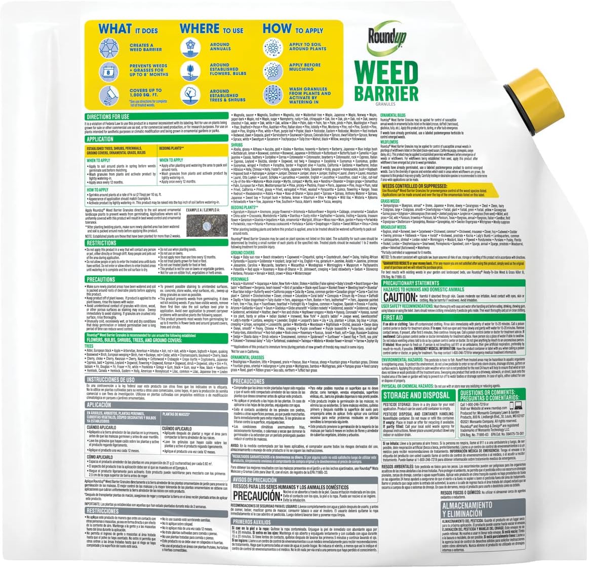 Roundup Weed Barrier Granules - Effective Weed Prevention Solution | 5.37 lbs.