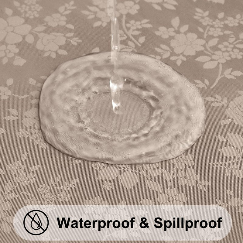 Smiry Square Table Cloth, Waterproof Heavy Duty Vinyl Tablecloths, Wipeable Washable Table Cover for Kitchen and Dining Room (Taupe, 54" X 54")