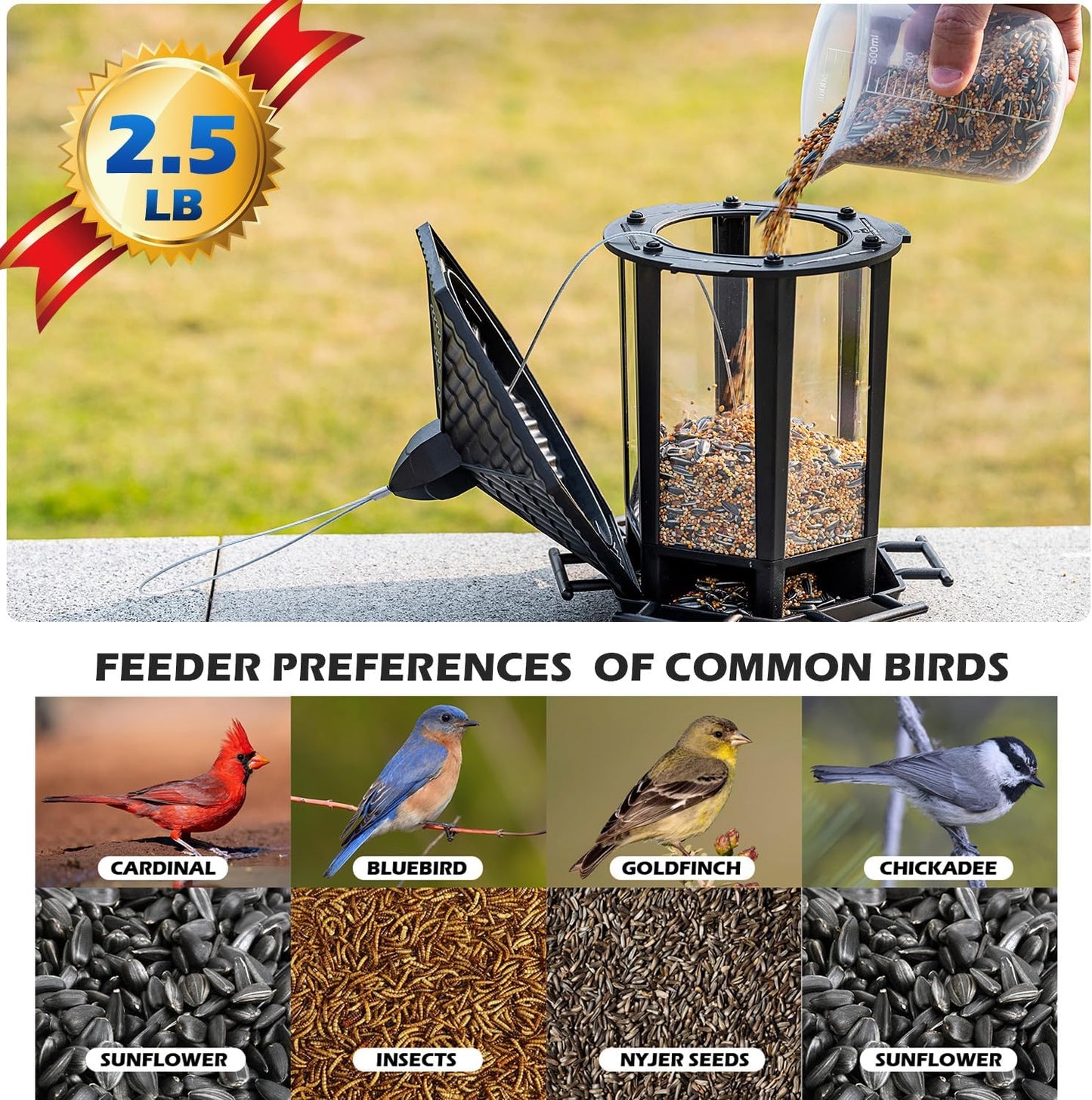 Birdream Bird Feeders - 2 Pack Outdoor Hanging Retro Pagoda Design for Attracting Wild Birds
