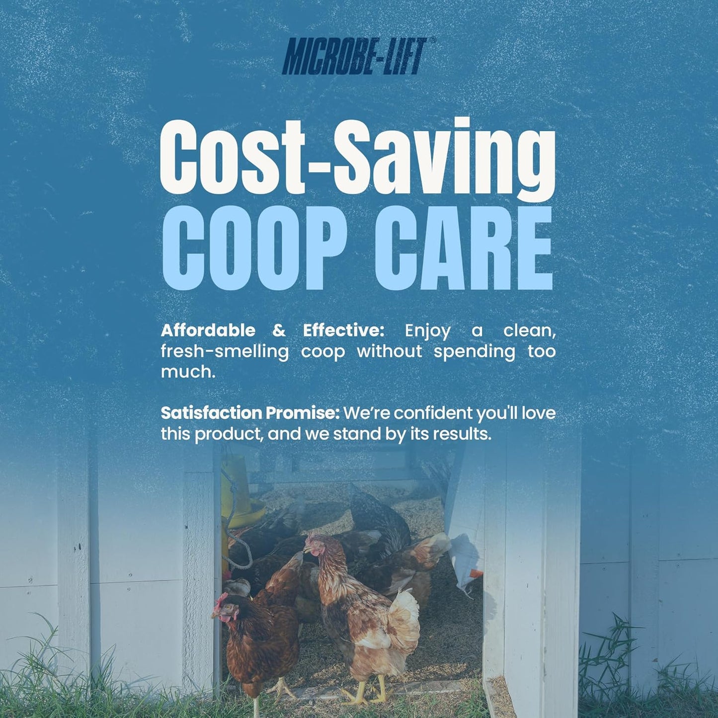 Microbe-Lift Chicken Coop Cleaner & Deodorizer - Natural 32 oz Solution for Poultry Waste & Bedding