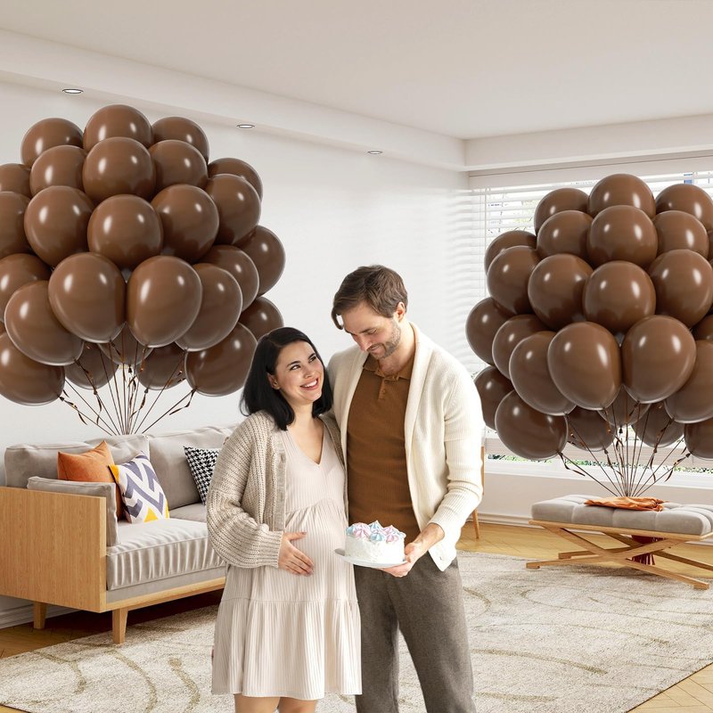 Dark Brown Balloons 12 inch, Brown Latex Balloon 50pcs Party Balloons for Coffee Birthday Baby Shower Wedding Anniversary Party Decorations