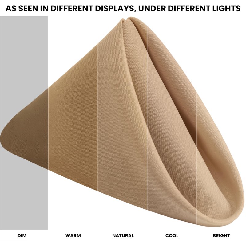 Utopia Home Beige Cloth Napkins (12 Pack, 18x18 Inches), Ideal Dinner Napkins for Party, Wedding and Lunch/Dinner