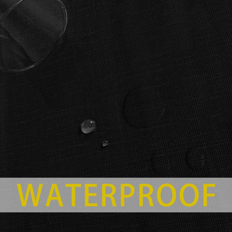 sancua 100% Waterproof Round PVC Tablecloth - 70 Inch - Oil Proof Spill Proof Vinyl Table Cloth, Wipe Clean Table Cover for Dining Tables, Buffet Parties and Camping, Black