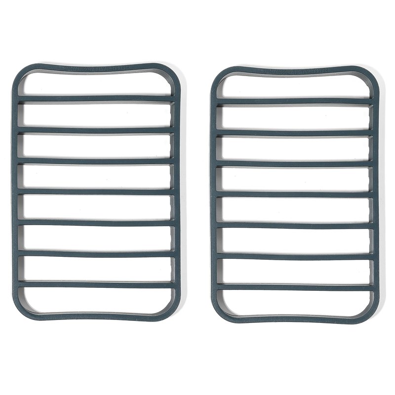 The Silicone Kitchen Silicone Roasting Rack Pan Extra Large, Dishwasher Safe, BPA Free, Non-Toxic, 7 in by 10.75 in, Navy, 2 Pack