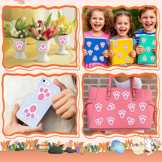 Wonmon 360 PCS Easter Bunny Paw Prints Stickers for Envelopes, Bunny Feet Stickers Rabbit Paw Sticker for Envelope Seals Crafts Easter Gifts Greeting Cards Bottle Laptop Party Decorations