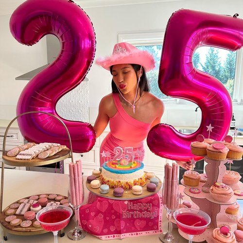 Hot Pink Number 5 Balloon 40 Inch, 5th Birthday Party Decorations for Children, Giant 5 Foil Balloon for Party Supplies