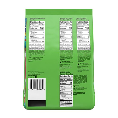 JOLLY RANCHER, TWIZZLERS, and AIRHEADS Assorted Fruit Flavored, Easter Candy Bulk Bag, Easter Basket Fillers, 42.84 oz (135 Pieces)