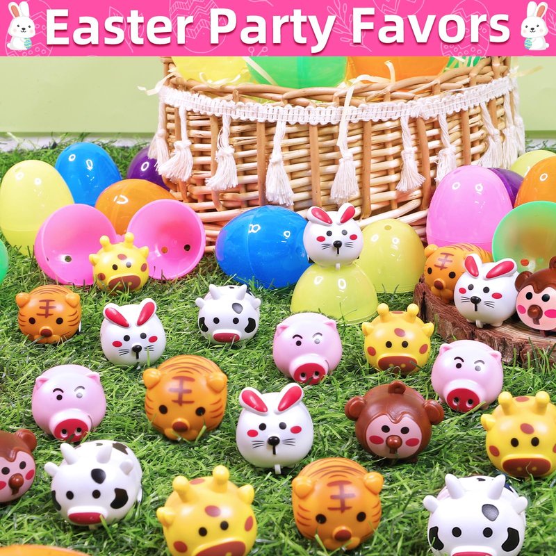 24 Pack Pull Back Animal Vehicles, Mini Animal Pull Back Car Toys for Toddlers 1-3, Baby Car Toys for 12-18 Months, Birthday Gift Party Favors Classroom Prizes Goodie Bag Stuffers for Boys Girls Kids