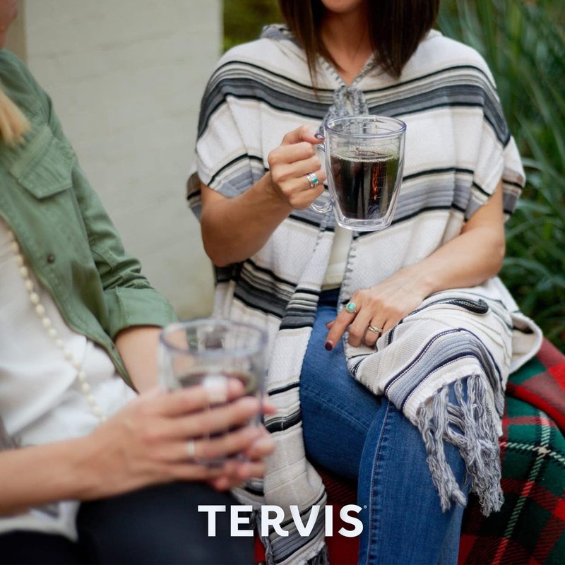 Tervis Clear & Colorful Tabletop Made in USA Double Walled Insulated Tumbler Travel Cup Keeps Drinks Cold & Hot, 16oz Mug, Elderberry Wild