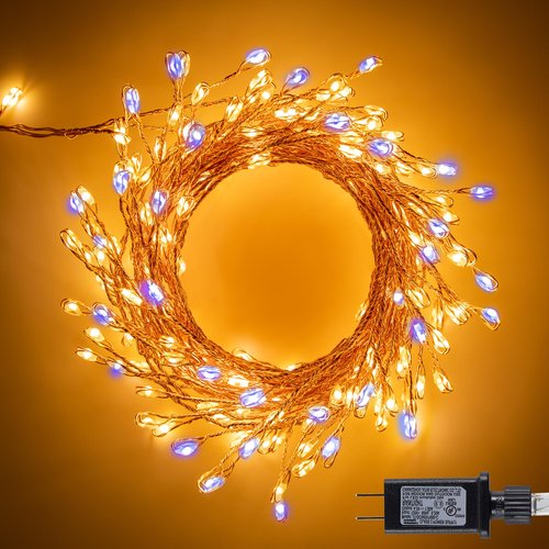 Fairy Lights Plug in, 10FT 200LEDs Twinkle String Lights, Ramadan Decorations Indoor Outdoor for Home Garden Stairs Table Tree, Waterproof, DIY Wreath, Christmas Decor