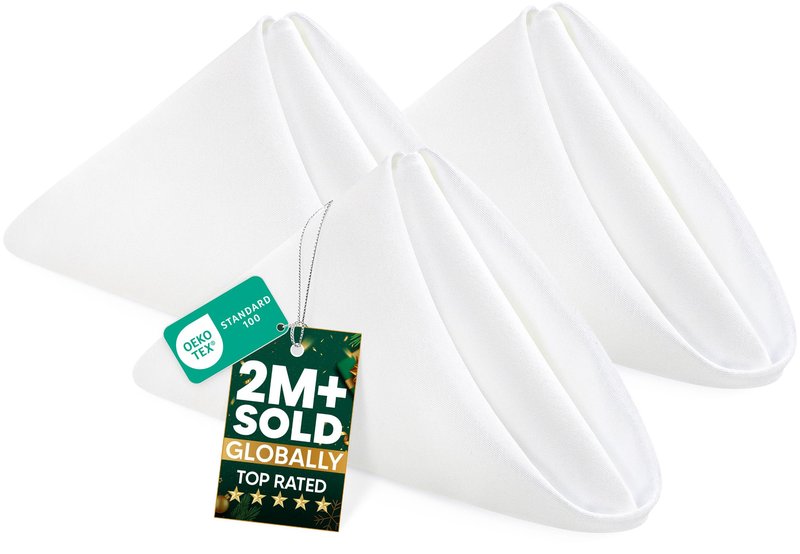 Utopia Home White Cloth Napkins (12 Pack, 18x18 Inches), Ideal Dinner Napkins for Party, Wedding and Lunch/Dinner