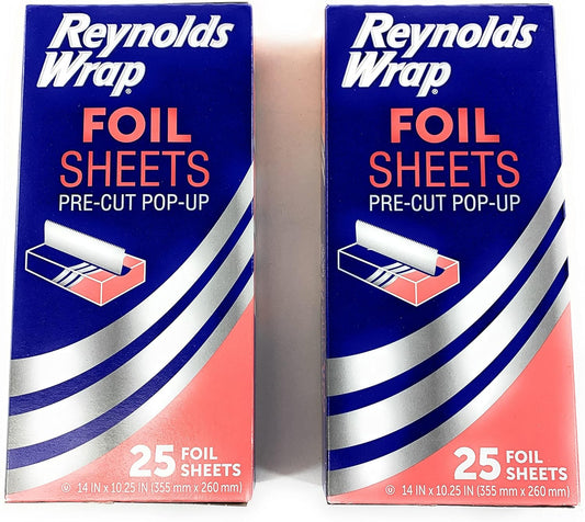 Reynolds Wrappers Pop-Up Foil Sheets - Convenient No-Cut Design | 2 Pack