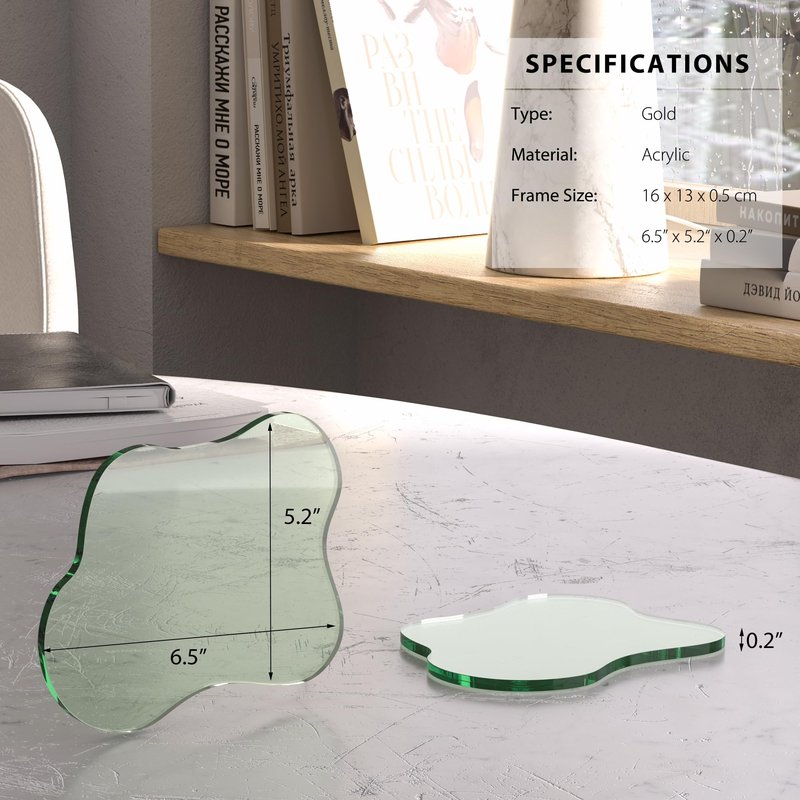 Acrylic Coaster Decorative Plates,Green Bar Drink Coaster, Clear Cloud Shape Coffee Cup Coaster, Perfect for Tabletop Protection and Accessories Display.(Green
