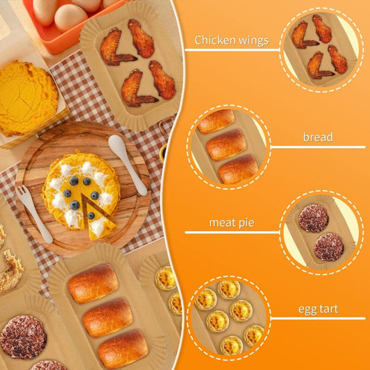 Air Fryer Disposable Paper Liner for Ninja DZ201/DZ401/DZ550/DZ302/SL401/SL451,100PCs Rectangle 8.6x 5.5'' Baking Parchment Paper Inserts Accessories,Ninja Foodi Dual Papel para Freidora de Aire