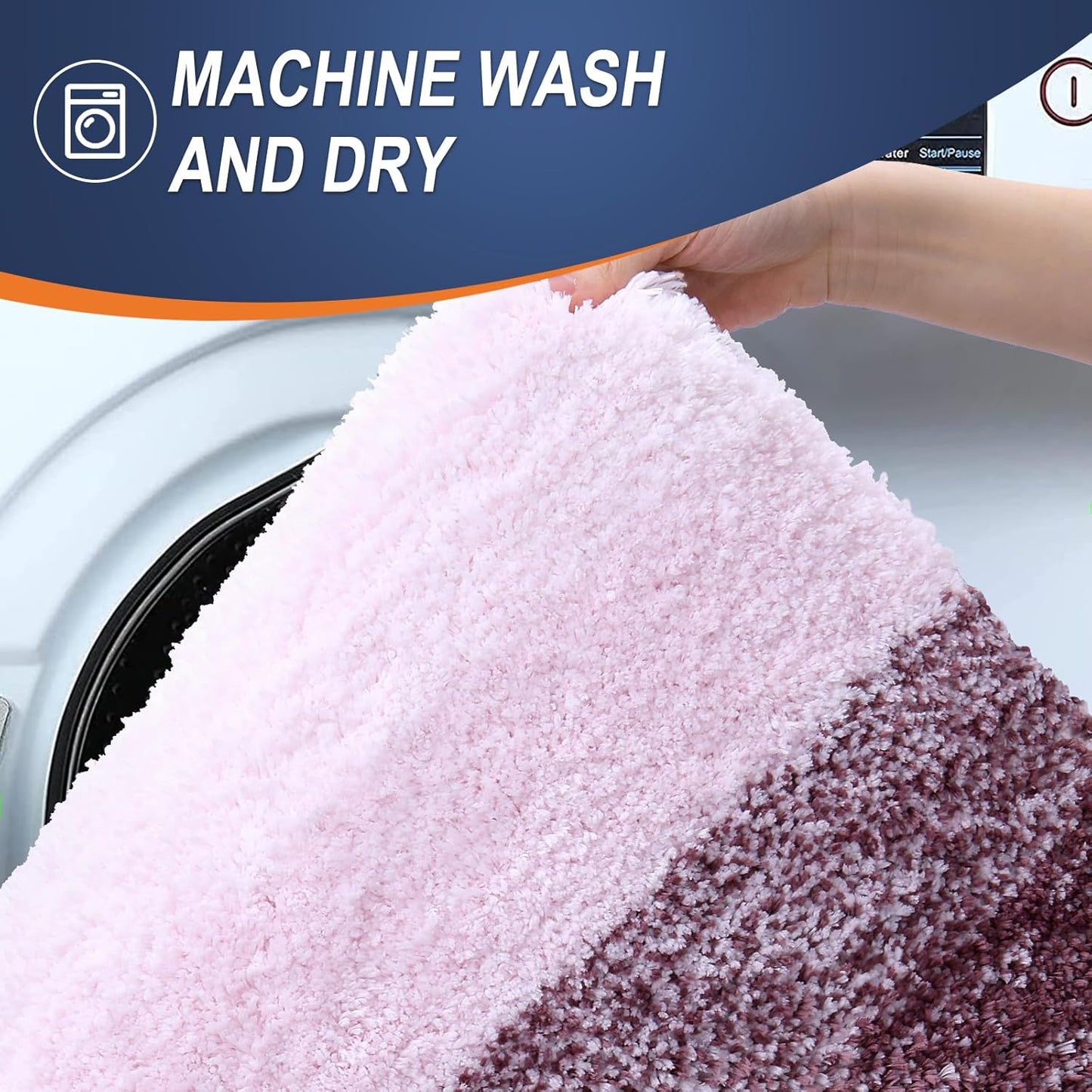 OLANLY Large Bathroom Rugs - Extra Soft Absorbent Microfiber Mat 40x24 | Quick Dry & Machine Washable, Mauve