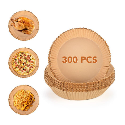 Air Fryer Disposable Paper Liner-300PCS Reusable Liners, Round Parchment Paper, Non-Stick Food Grade Sheets for Fryer, Baking, Cooking 7.9Inch