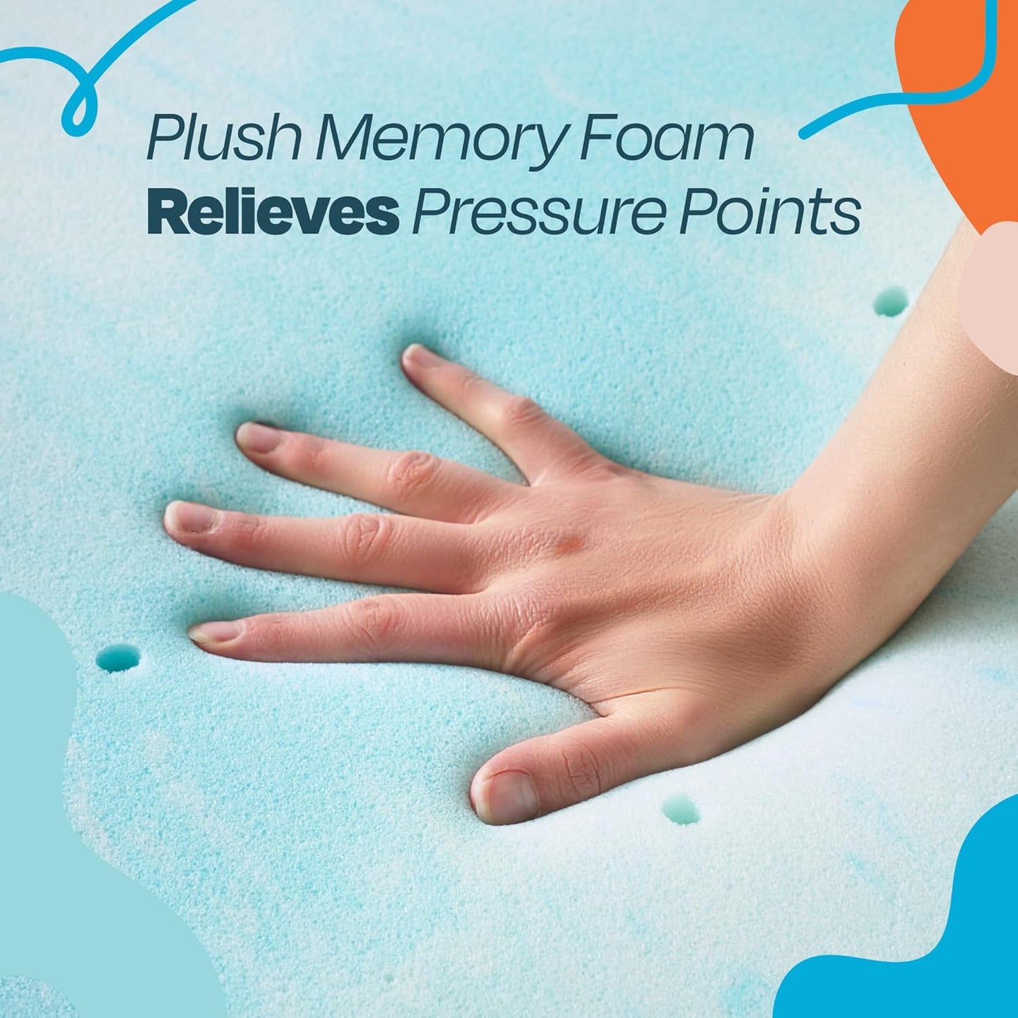 Linenspa 2 Inch Gel Memory Foam Mattress Topper - Twin Size, Cooling & Pressure Relieving | CertiPUR Certified