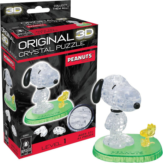 BePuzzled | Snoopy & Woodstock 3D Crystal Puzzle - Engaging Fun for Ages 12+