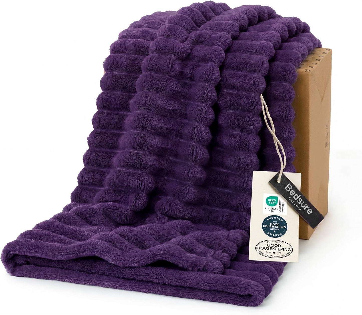 Bedsure GentleSoft Throw Blanket - Super Soft Cozy Purple Blanket for Couch | 50x70 Inches