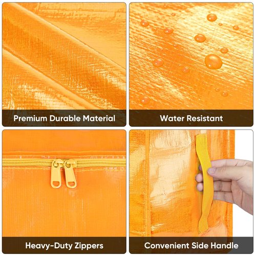 BALEINE 2-Pack Oversized Moving Bags with Reinforced Handles, Heavy-Duty Storage Tote for Clothes, Moving Supplies (Light Yellow, 2-Pack)