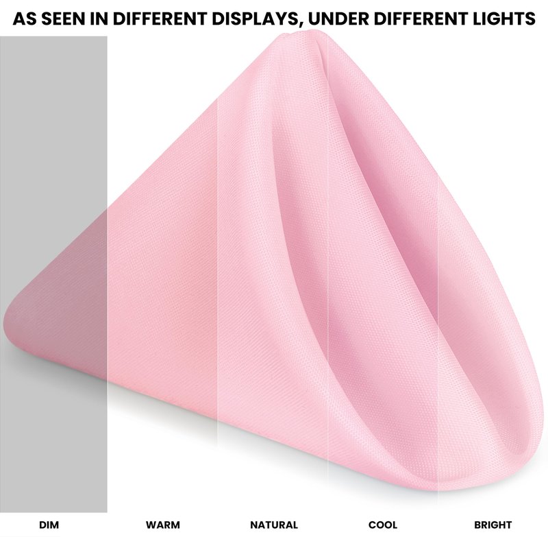Utopia Home [24 Pack, Pink] Cloth Napkins 17x17 Inches, 100% Polyester Hemmed Edges, Washable and Reusable Ideal for Parties, Weddings and Dinners