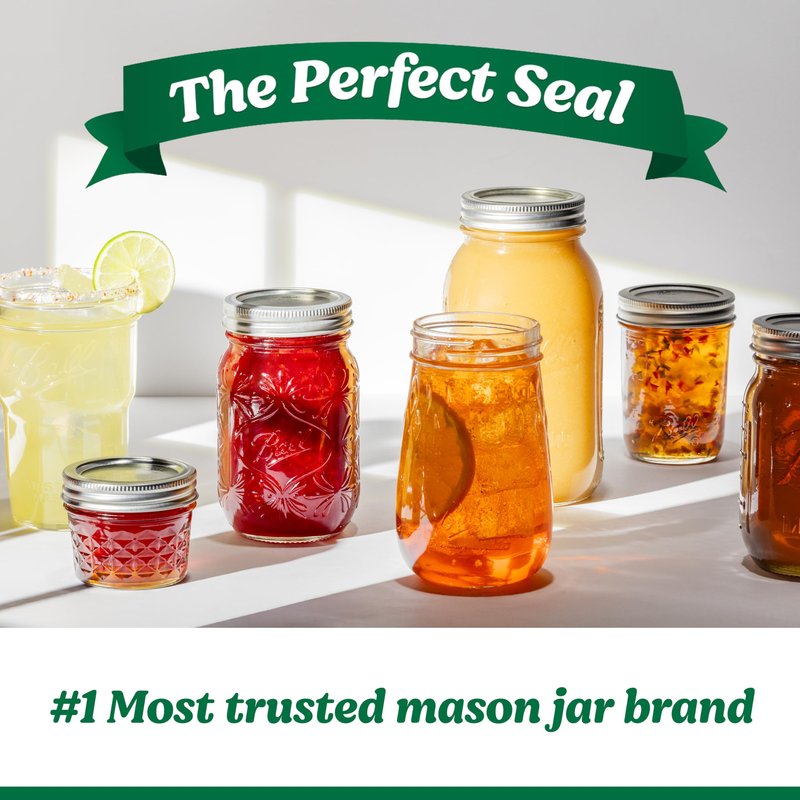 Ball Wide Mouth Glass Mason Jars with Lids and Bands, Used for Canning, Pickling, Juice, Jam, Jelly, Pint Size 16 Ounce (Pack of 3)
