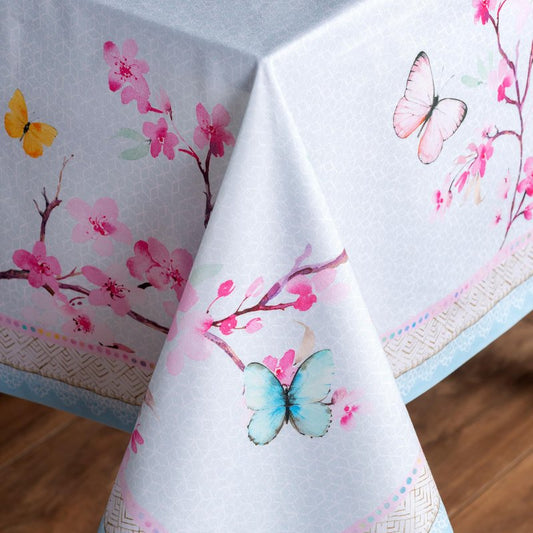Maison d' Hermine Table Cloth Rectangle Table 100% Cotton 54 x 72 Inches Tablecloth Reusable Decorative for Dining Kitchen Room Farmhouse Home Gifts for Mothers Day Spring Summer - Blossoms in Spring