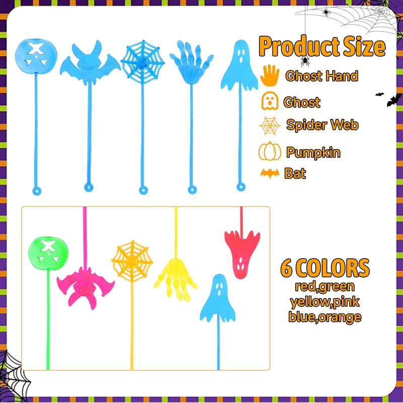 40 PCS Halloween Sticky Hands - Party Favors for Kids, Sticky Stretchy Toys for Halloween Goodie Bags, Treasure Box Fillers, Exchange Classroom Prizes for Boys Girls, Party Supplies
