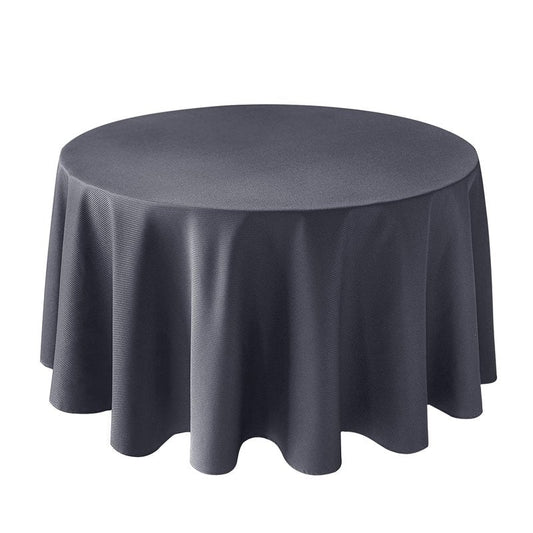 Biscaynebay Textured Fabric Round Tablecloths 108", Light Blue Water Resistant Table Cloth Circle Folding Table Covers Linen for Dining, Kitchen, Wedding, Parties etc. Machine Washable