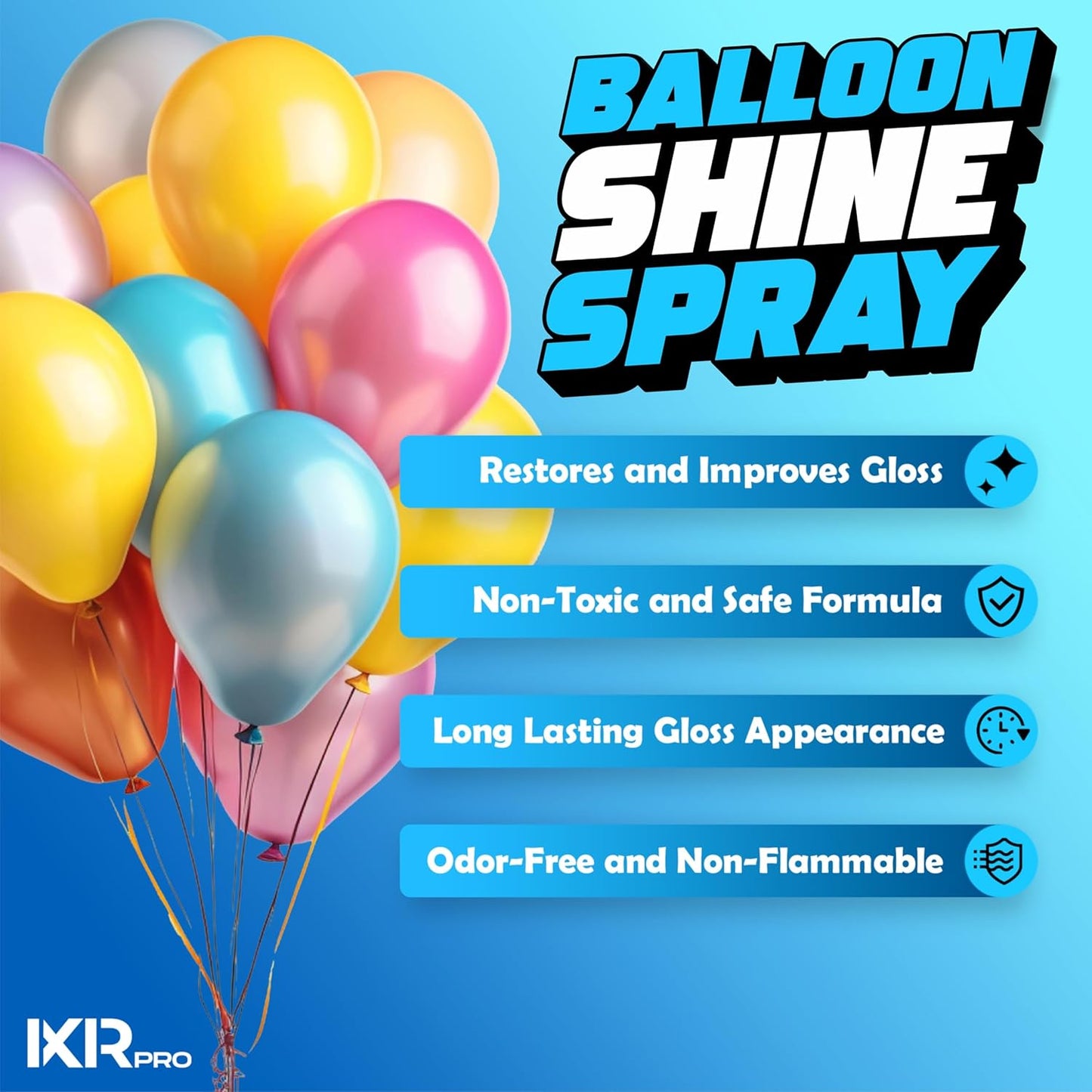 **ixirpro Balloon Shine Spray - Instant High Gloss Finish for Party Decorations | 2 x 16.9 oz**