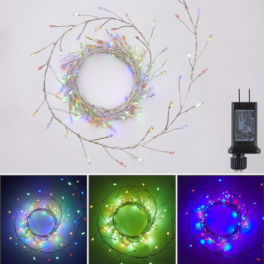 Minetom Fairy Lights - 10 Feet 200 LED Waterproof Cluster String Lights | Multicolor for Ceiling & Decorations