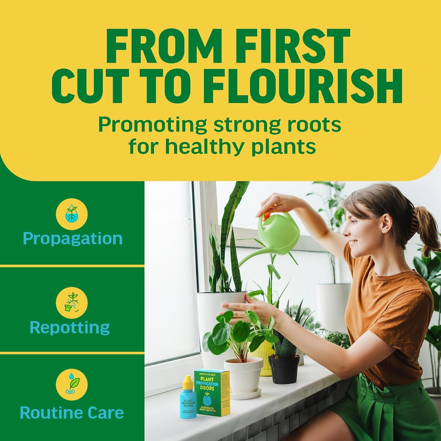 Rooting Drops for Plant Propagation - Faster, Stronger Roots & Less Shock | Supports Healthy Growth