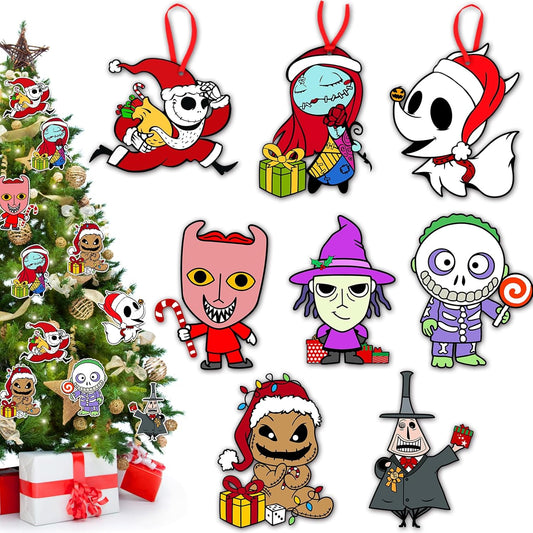 Tivee Christmas Tree Ornaments - 16PCS Jack & Sally Hanging Decorations | Holiday Home Decor