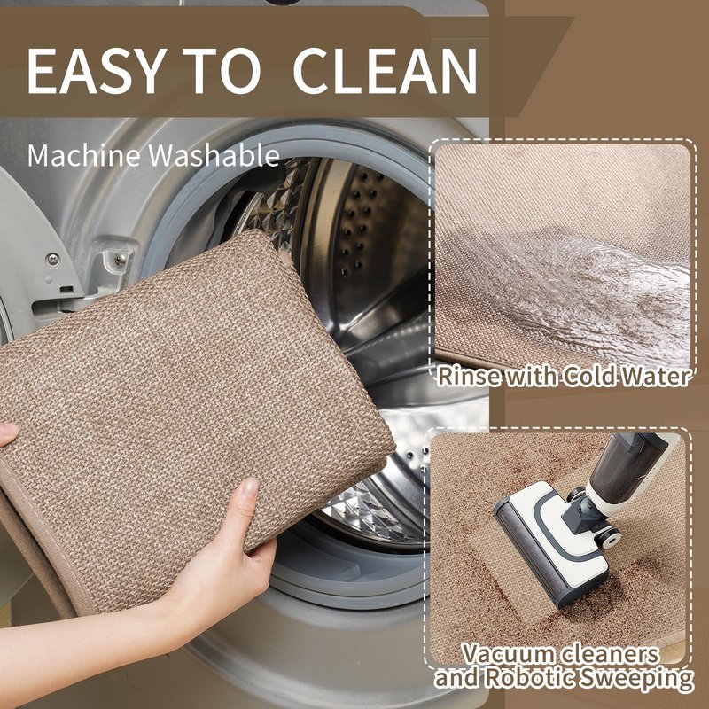 YDKGL Kitchen Rugs and Mats Non Slip Washable, Absorbent Runner Rugs for Kitchen, Front of Sink, Kitchen Mats for Floor，Easy to Clean and Maintain Kitchen Floor mat(Brown, 17"x30")