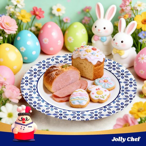 JOLLY CHEF 7-Inch Heavy Duty Disposable Paper Plates - 150 Count, Soak Proof & Cut Proof