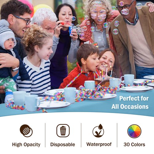 Exquisite Party Solids 6-Pack Premium Plastic Tablecloth 54in. x 108in. Rectangle Plastic Table Cover - Sky Blue