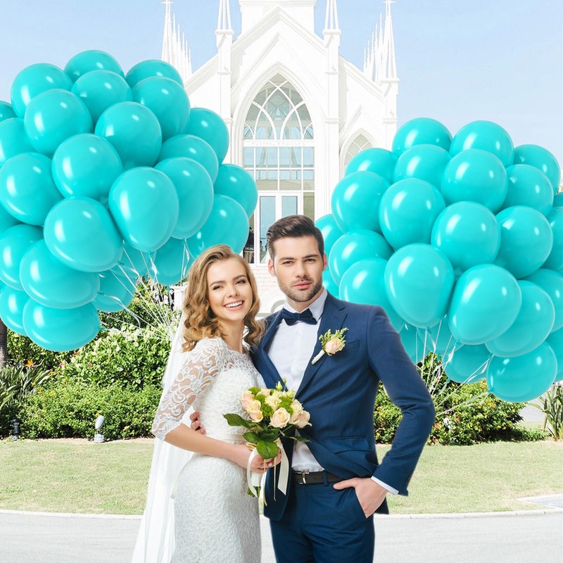 Teal Balloons 12 inch, Turquoise Latex Balloons 50pcs Party Balloons for Birthday Wedding Baby Shower Gender Reveal Bridal Birthday Party Decorations