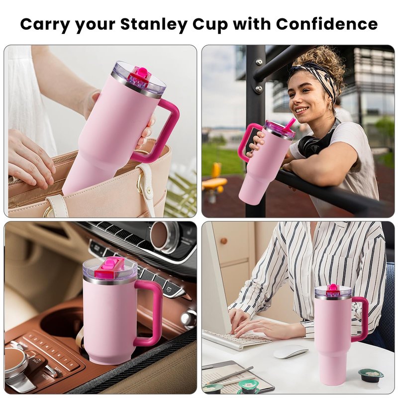 ANTAND 2 Pack Detachable Flip Straw Lid Replacement for 40 oz Stanley Quencher H2.0 & ProTour, Leakproof Spill Proof Lids Straw Cover for Stanley Cup Accessories 40oz, Easy to Clean (Cream, Cream)