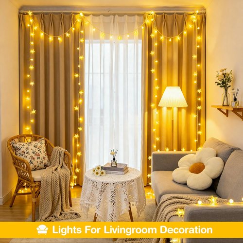 JMEXSUSS 100 LED Globe Star String Lights, 33 FT Globe String Lights Indoor USB Plug in, Warm White Star Fairy Lights for Bedroom Classroom Dorm Indoor Decor
